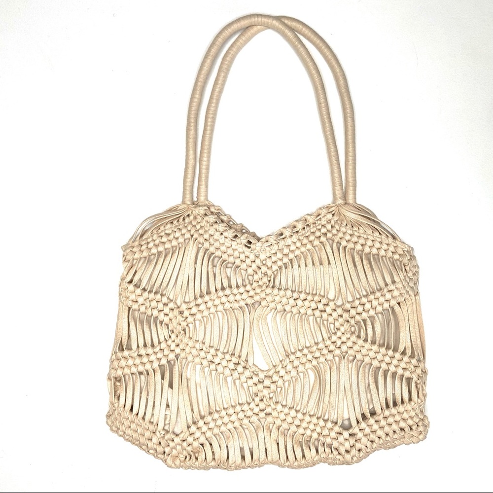 LONDON KAYE Woven Macrame Shoulder Tote Bag - Picture 4 of 16